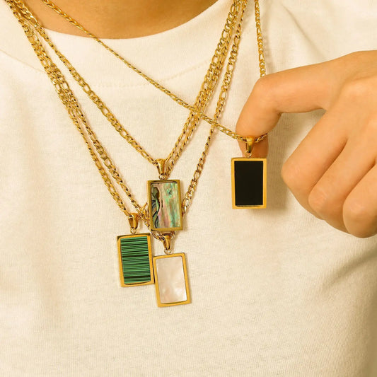 Square Stone Necklace