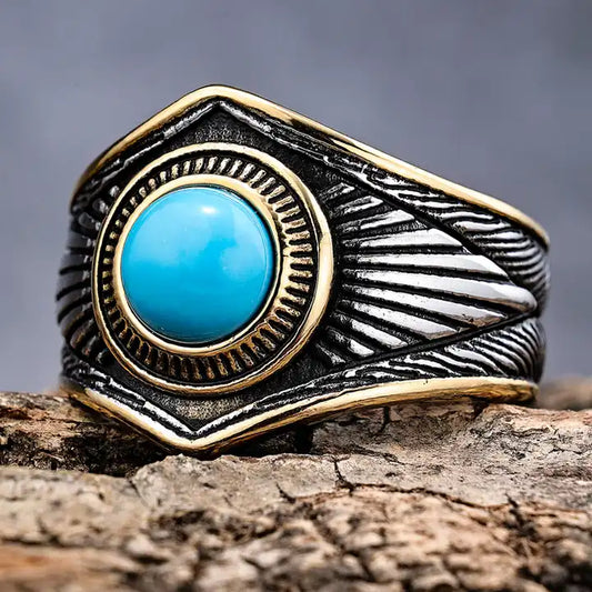 Turquoise Steel Ring