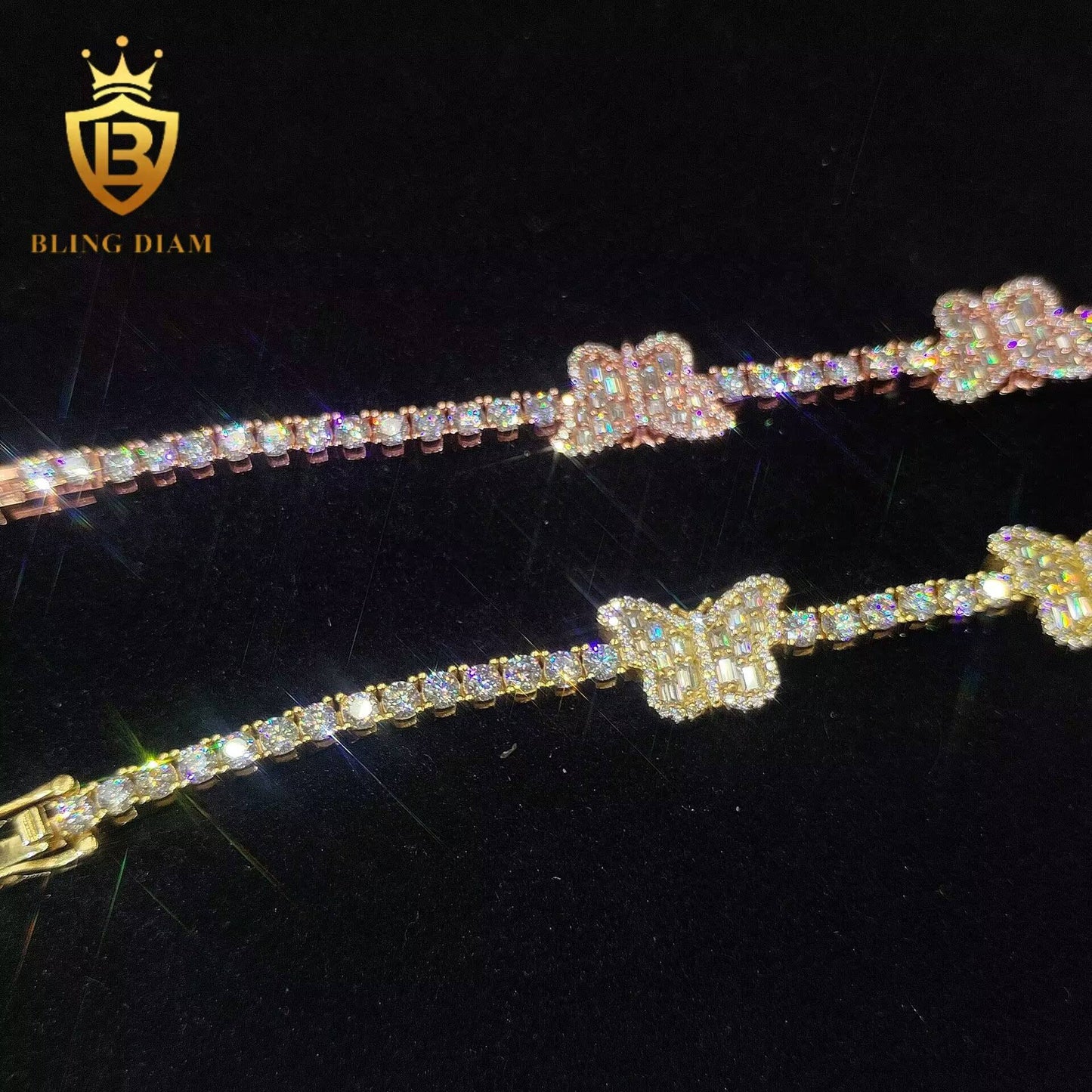 Plated Butterfly Moissanite Tennis Bracelet