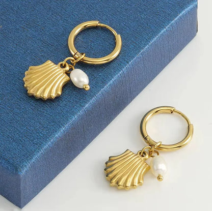 Gold Shell Earrings