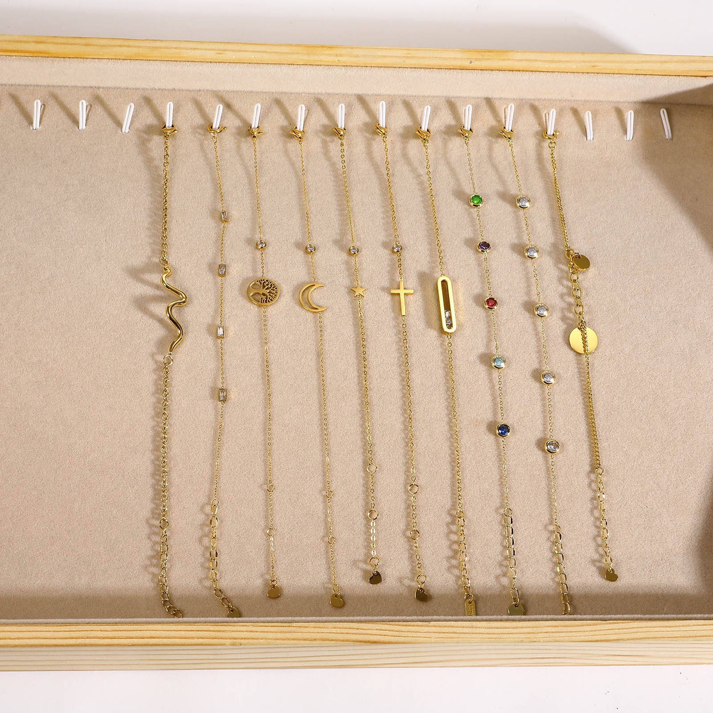 Cross Moon Pendant Geometric Bracelet