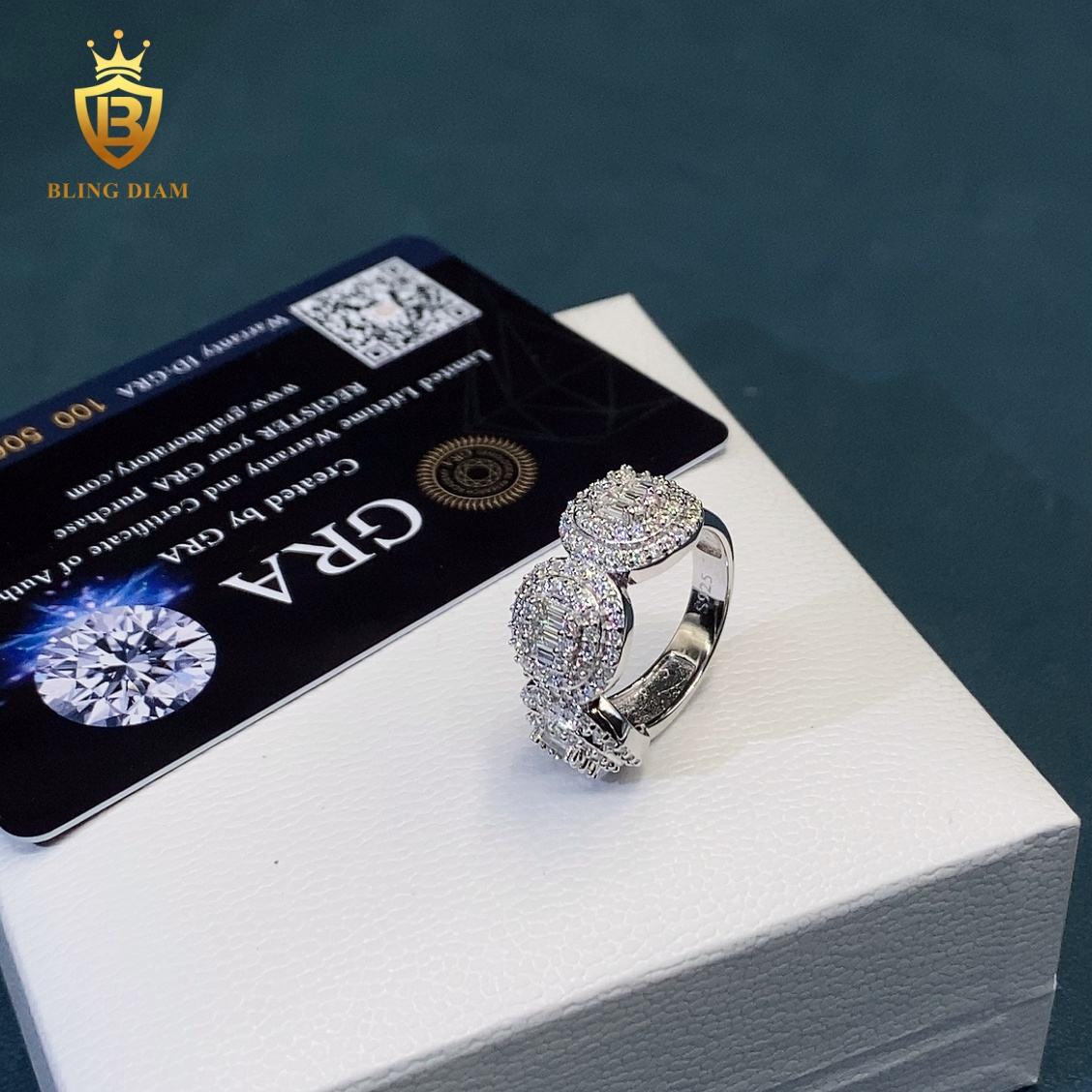 Baguette-cut moissanite ring