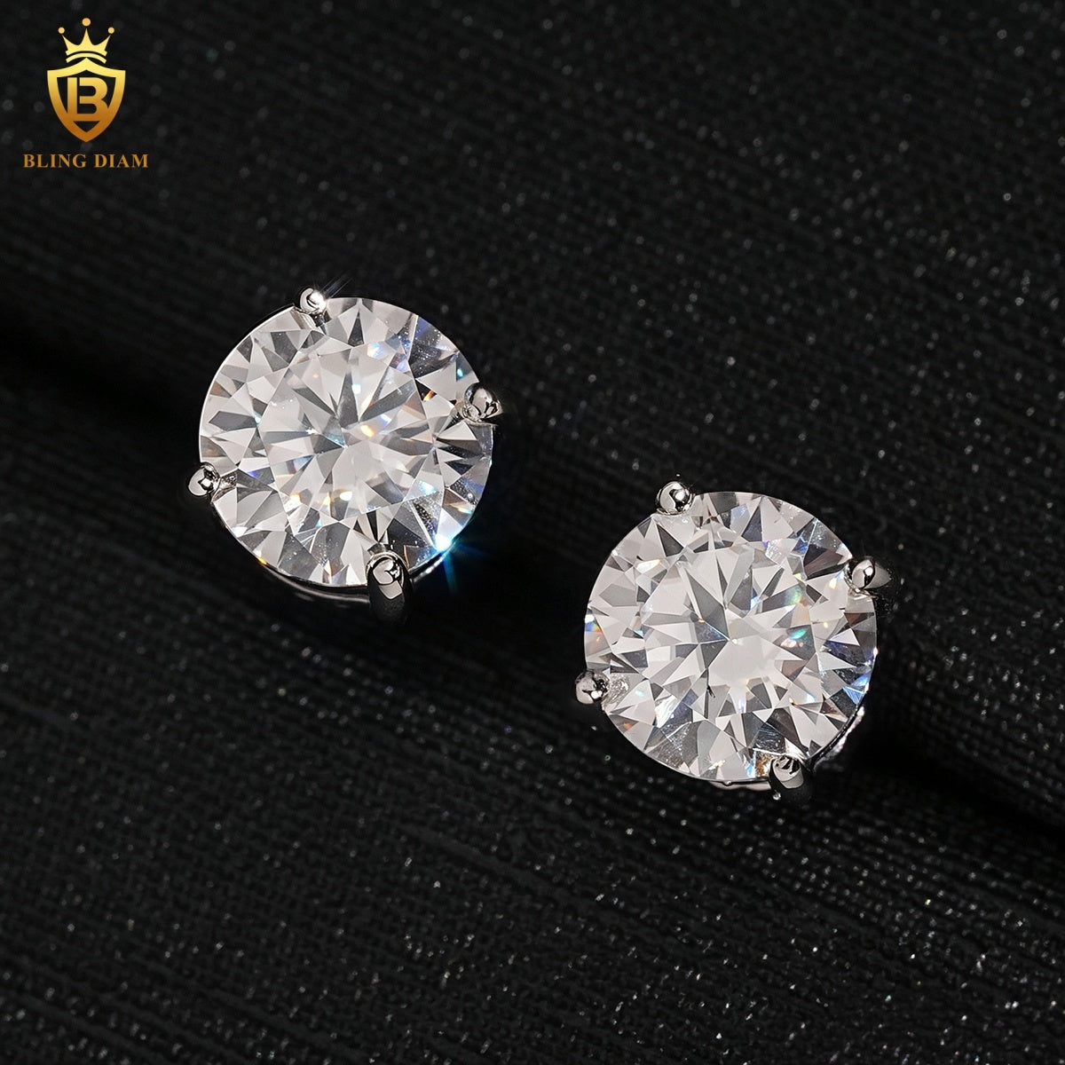 Round-Cut Moissanite Earrings