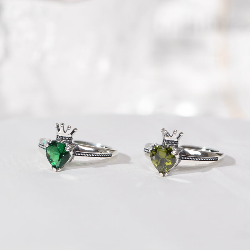 Heart Zircon Crown Ring