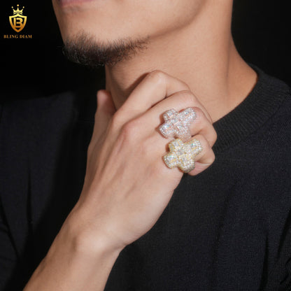 Iced-out cross ring