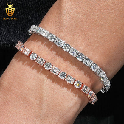 Emerald Cut Moissanite Tennis Bracelet