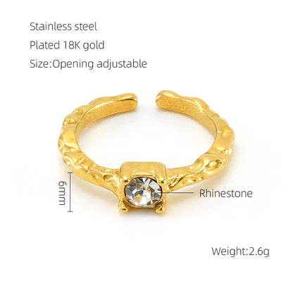 Irregular Surface Colorful Moonstone Ring