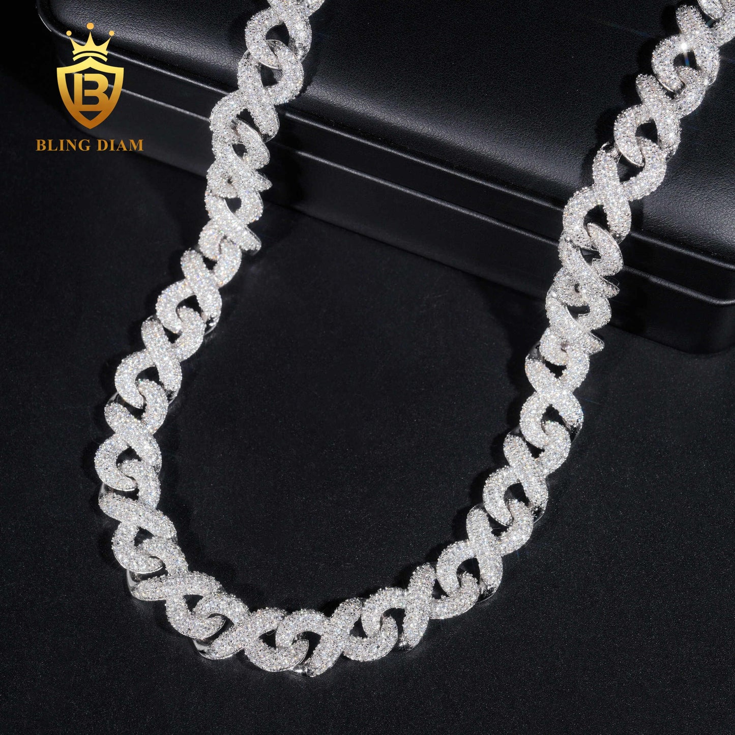 8MM VVS Moissanite sterling silver Cuban chain