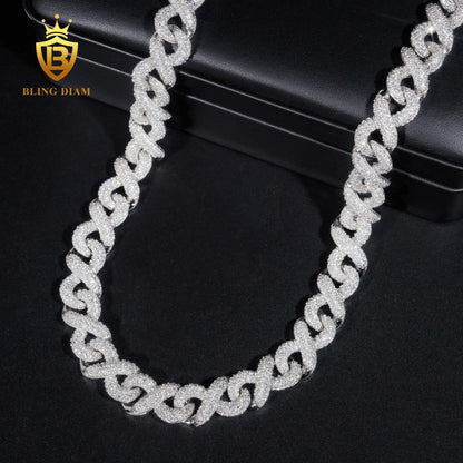 8MM VVS Moissanite sterling silver Cuban chain
