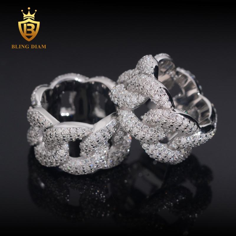 Cuban link moissanite ring