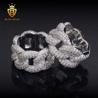 Cuban link moissanite ring