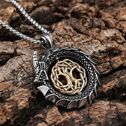 Yggdrasil Ouroboros Pendant