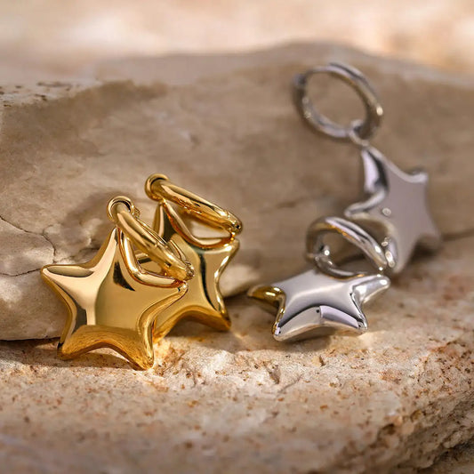 Bubble Star Hoop Earrings