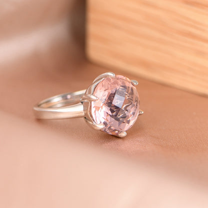Pink Zircon Adjustable Ring
