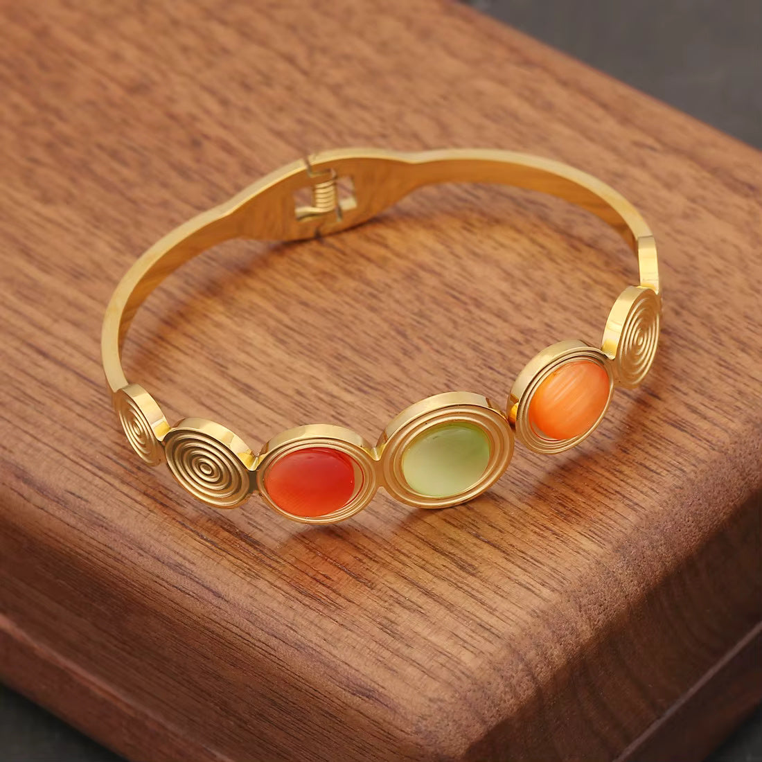 Natural Stone Vintage Bangle Bracelet