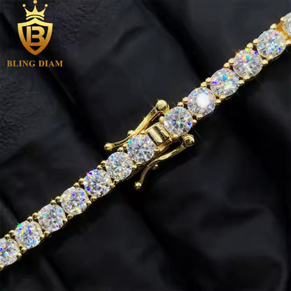 Signature Tennis Bracelet - 3mm VVS Moissanite, Gold Plated Sterling Silver