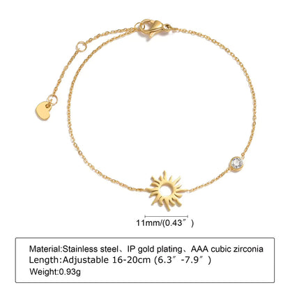 Zircon Heart Flower Bracelet