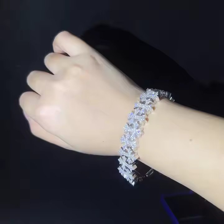 Moissanite Cross Bracelet