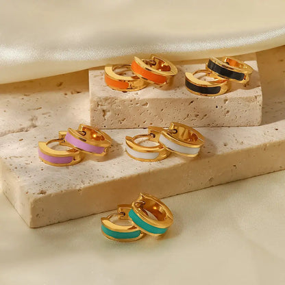 Geometry Hoop Huggie Earrings