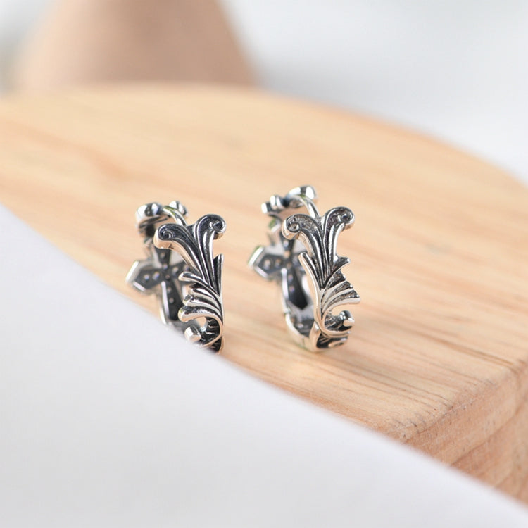 Micro Inlaid Cross Earrings