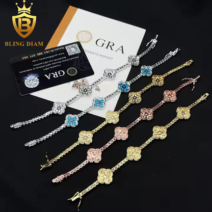 Multicolor Clover Tennis Bracelet