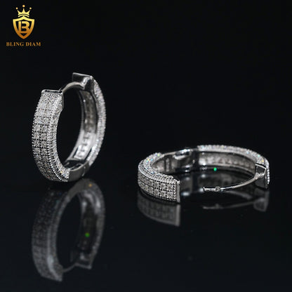 Iced-Out Moissanite Hoop Earrings