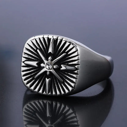 Voyager Cross Compass ring