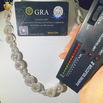 Miossanite 17mm Sterling Silver 925 Miami Cuban Link Chain