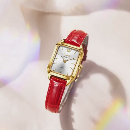 Red and Gold Square Watch
